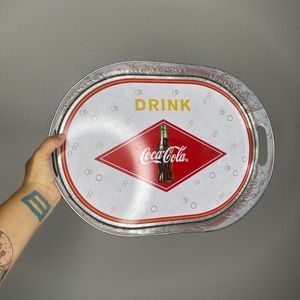 Retro Coca Cola Silver Galvanized Tray